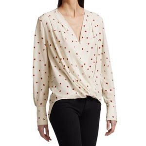 NWT rag & bone Lei Floral Print Drapey Blouse sz L